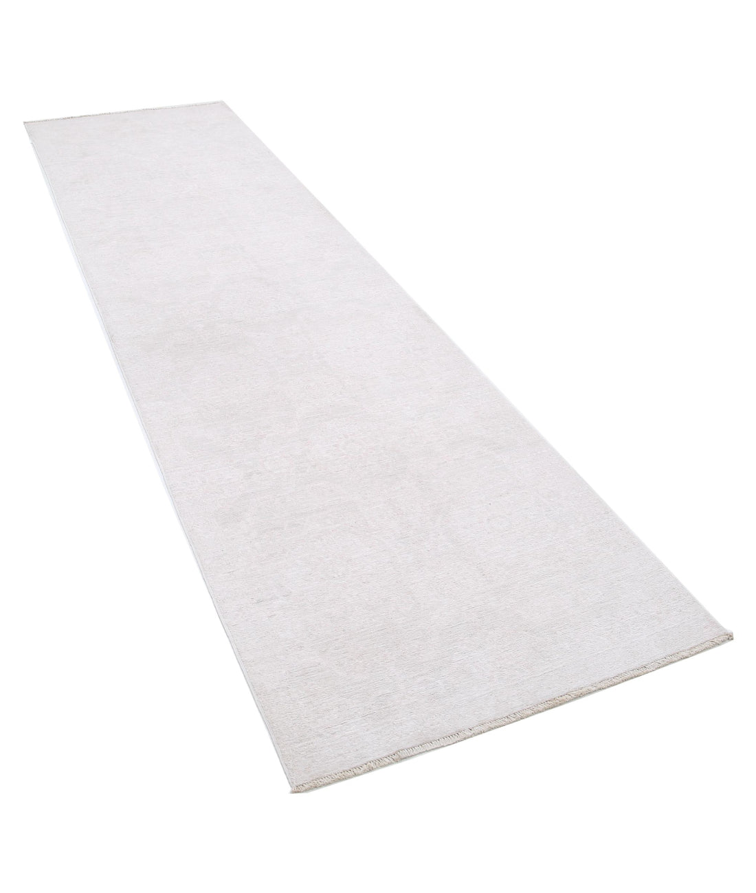 Hand Knotted Fine Serenity Wool Rug - 3'0'' x 11'0'' 3'0'' x 11'0'' (90 X 330) / Grey / Ivory