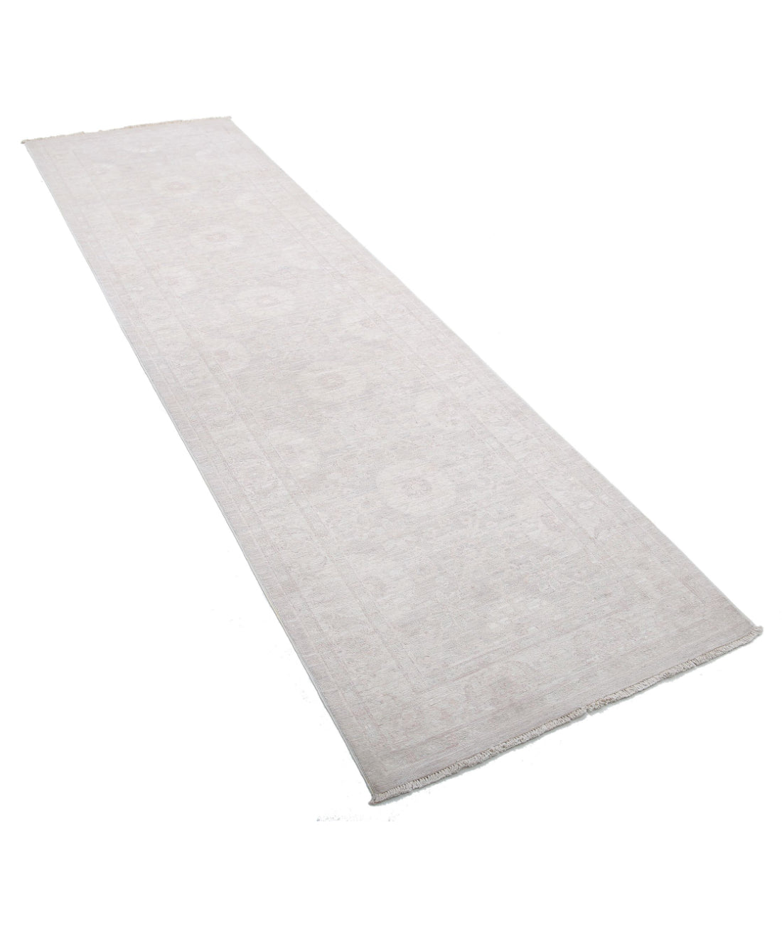 Hand Knotted Fine Serenity Wool Rug - 2'9'' x 10'2'' 2'9'' x 10'2'' (83 X 305) / Grey / Ivory