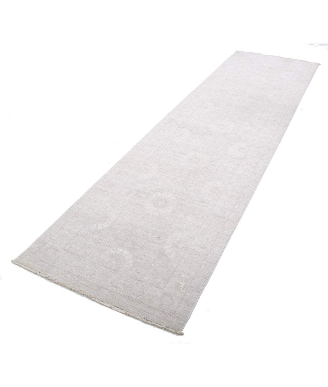 Hand Knotted Fine Serenity Wool Rug - 2'9'' x 10'2'' 2'9'' x 10'2'' (83 X 305) / Grey / Ivory