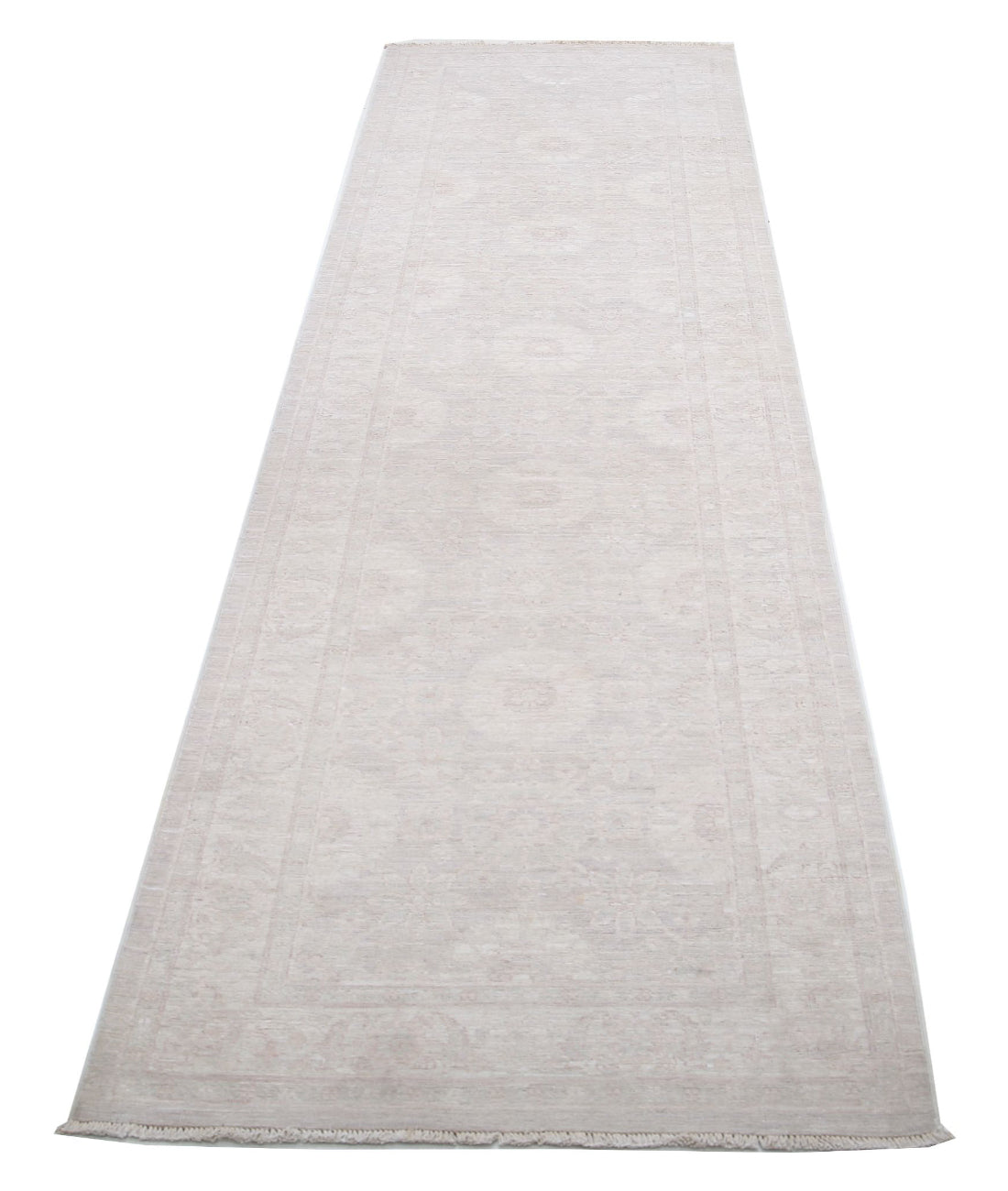 Hand Knotted Fine Serenity Wool Rug - 2'9'' x 10'2'' 2'9'' x 10'2'' (83 X 305) / Grey / Ivory