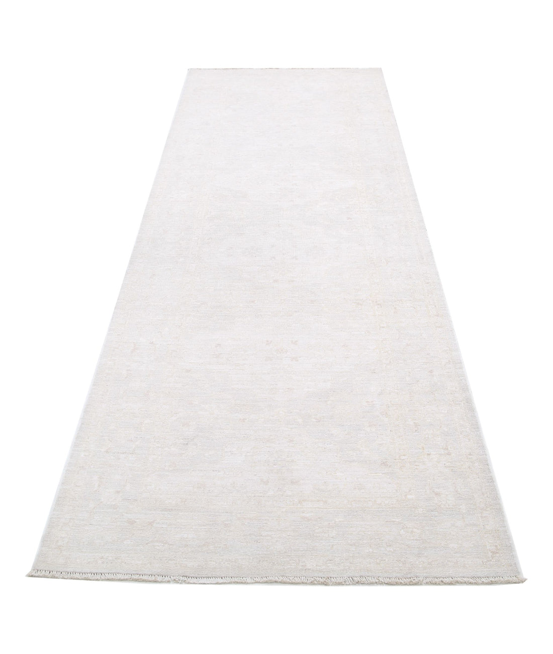 Hand Knotted Fine Serenity Wool Rug - 3'3'' x 10'2'' 3'3'' x 10'2'' (98 X 305) / Grey / Ivory