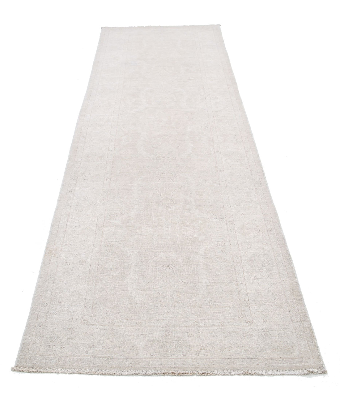 Hand Knotted Fine Serenity Wool Rug - 3'1'' x 10'6'' 3'1'' x 10'6'' (93 X 315) / Taupe / Ivory