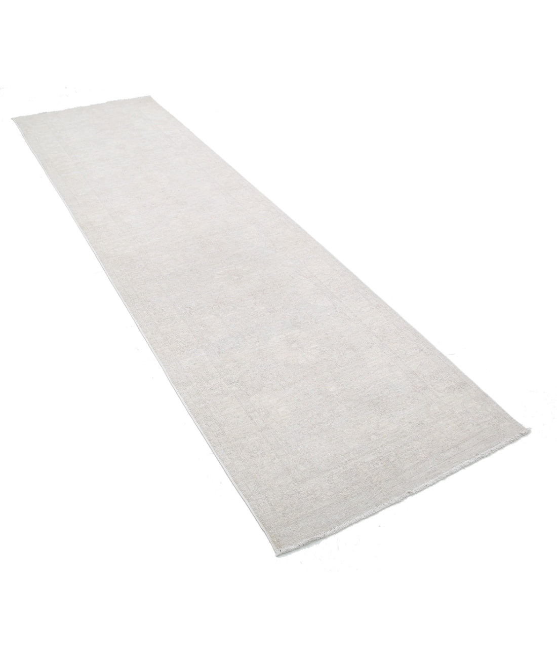 Hand Knotted Fine Serenity Wool Rug - 2'10'' x 10'0'' 2'10'' x 10'0'' (85 X 300) / Grey / Ivory