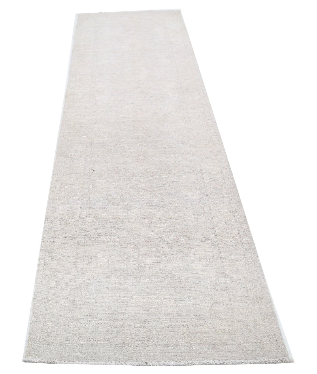 Hand Knotted Fine Serenity Wool Rug - 2'10'' x 10'0'' 2'10'' x 10'0'' (85 X 300) / Grey / Ivory
