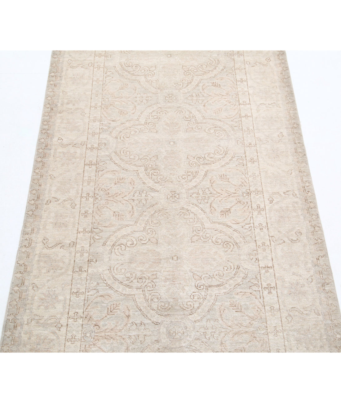 Hand Knotted Fine Serenity Wool Rug - 3'0'' x 10'1'' 3'0'' x 10'1'' (90 X 303) / Grey / Ivory