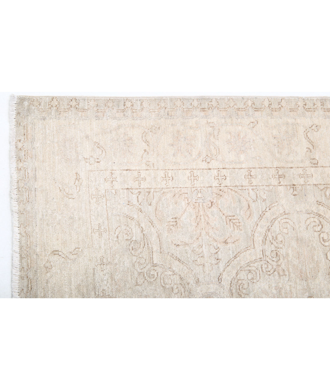 Hand Knotted Fine Serenity Wool Rug - 3'0'' x 10'1'' 3'0'' x 10'1'' (90 X 303) / Grey / Ivory