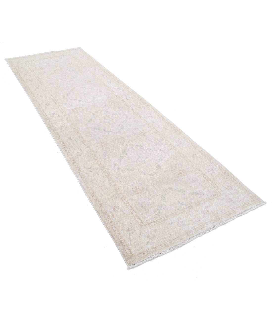 Hand Knotted Fine Serenity Wool Rug - 3'4'' x 9'10'' 3'4'' x 9'10'' (100 X 295) / Ivory / Taupe