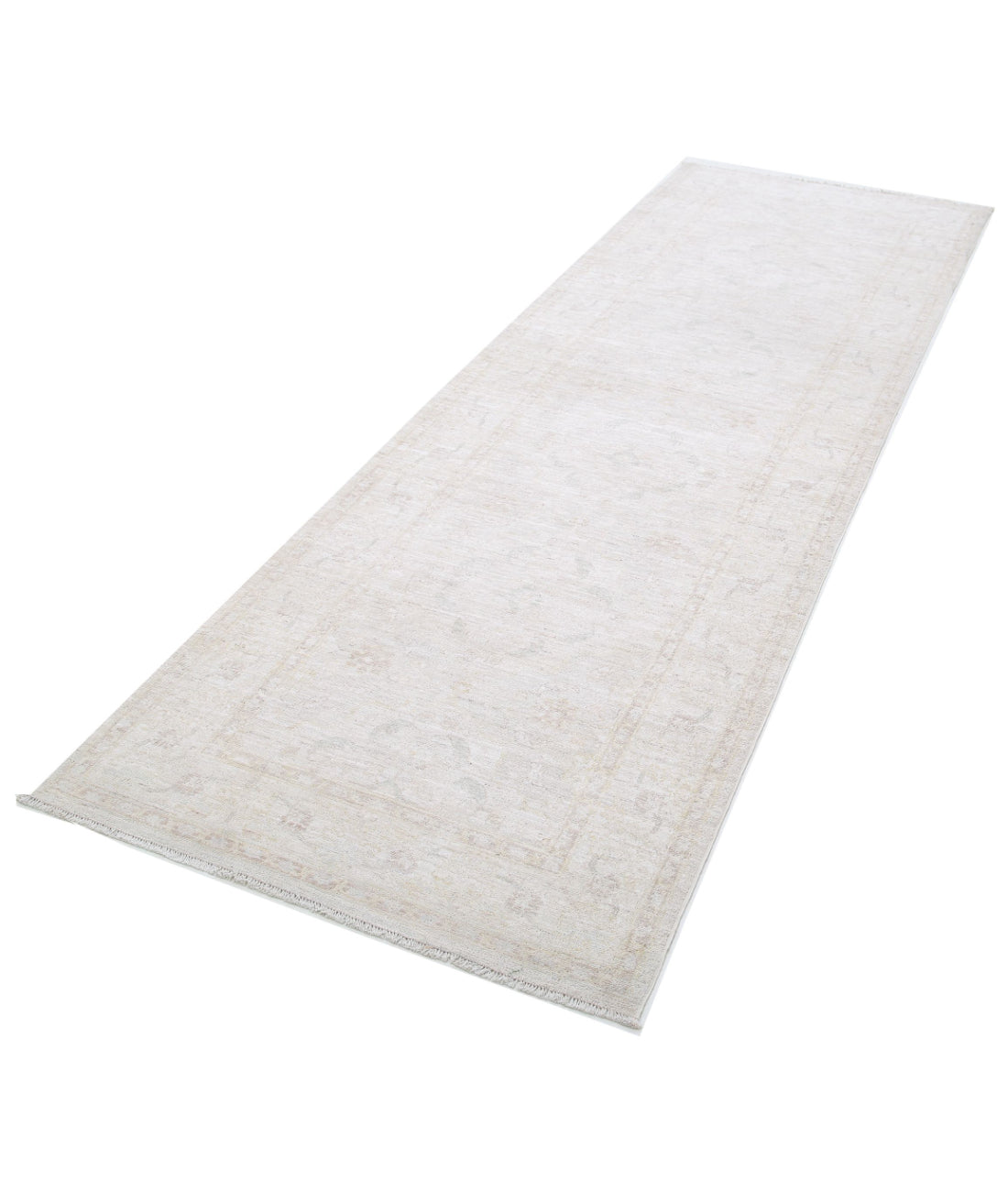 Hand Knotted Fine Serenity Wool Rug - 3'4'' x 9'10'' 3'4'' x 9'10'' (100 X 295) / Ivory / Taupe