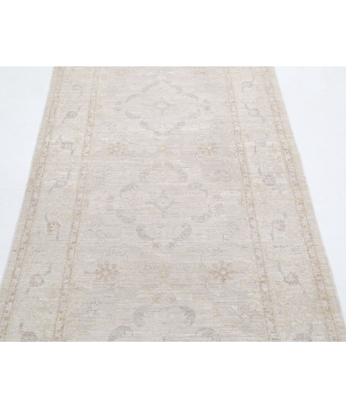 Hand Knotted Fine Serenity Wool Rug - 3'4'' x 9'10'' 3'4'' x 9'10'' (100 X 295) / Ivory / Taupe