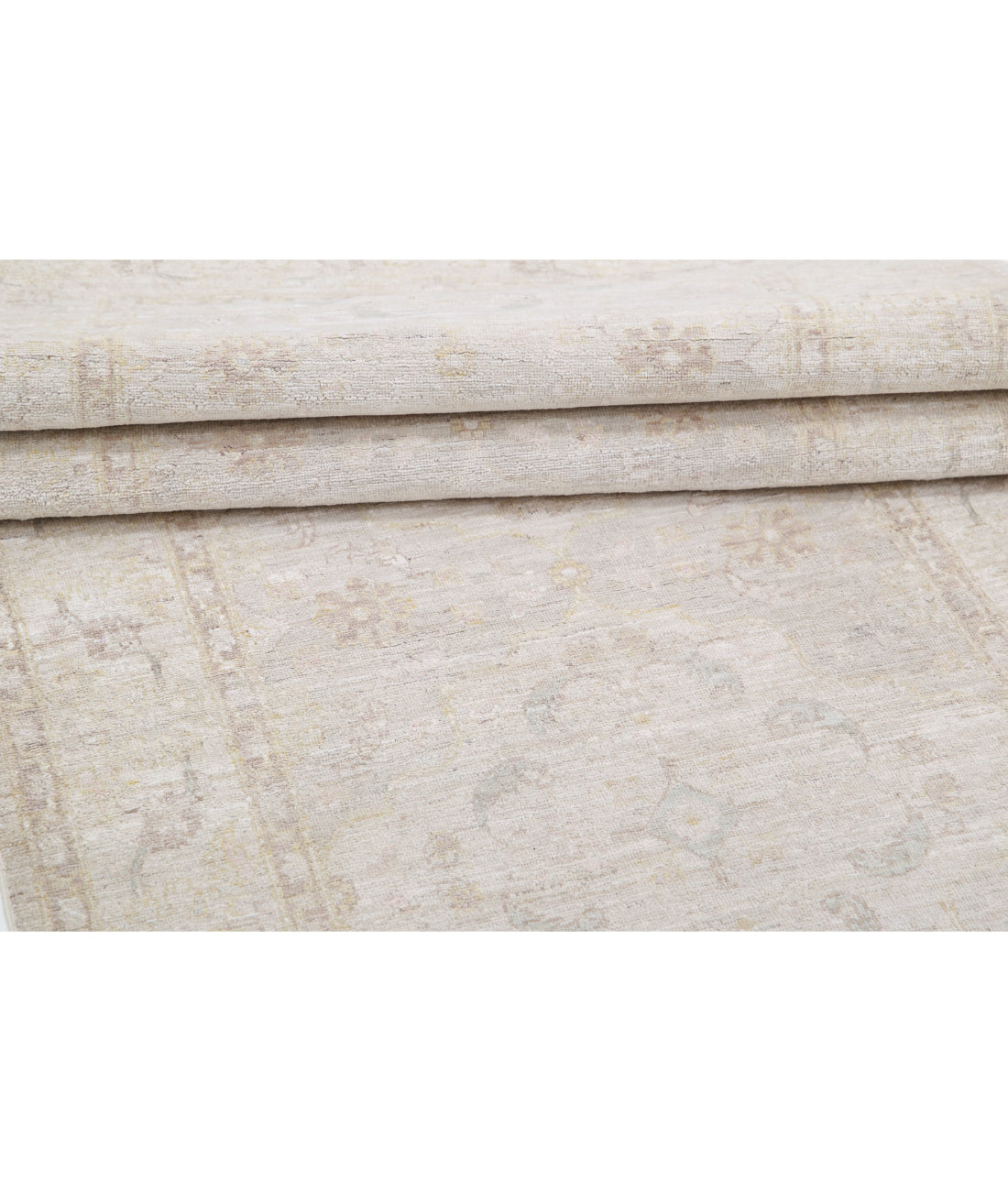 Hand Knotted Fine Serenity Wool Rug - 3'4'' x 9'10'' 3'4'' x 9'10'' (100 X 295) / Ivory / Taupe