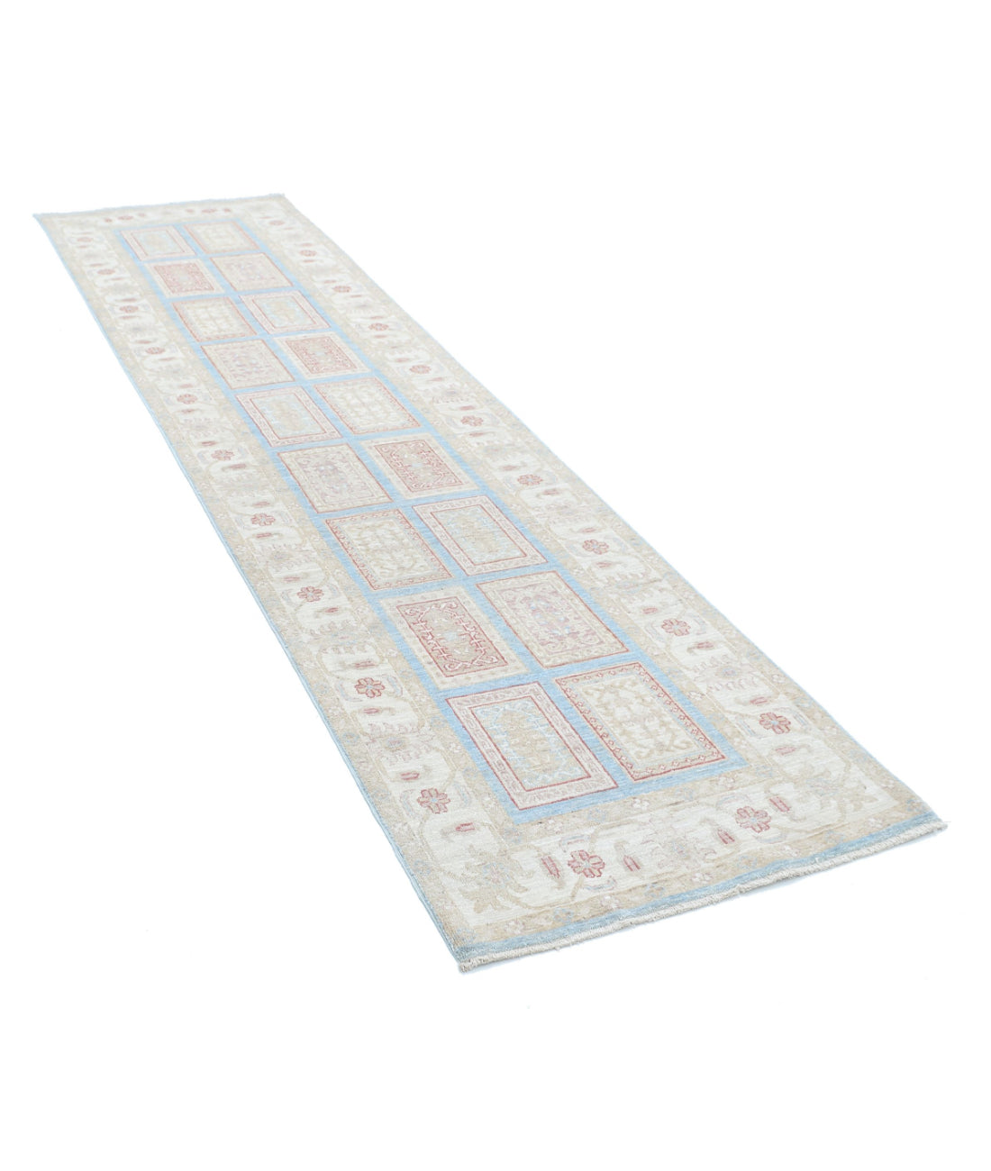 Hand Knotted Serenity Wool Rug - 2'7'' x 10'1'' 2'7'' x 10'1'' (78 X 303) / Blue / Ivory