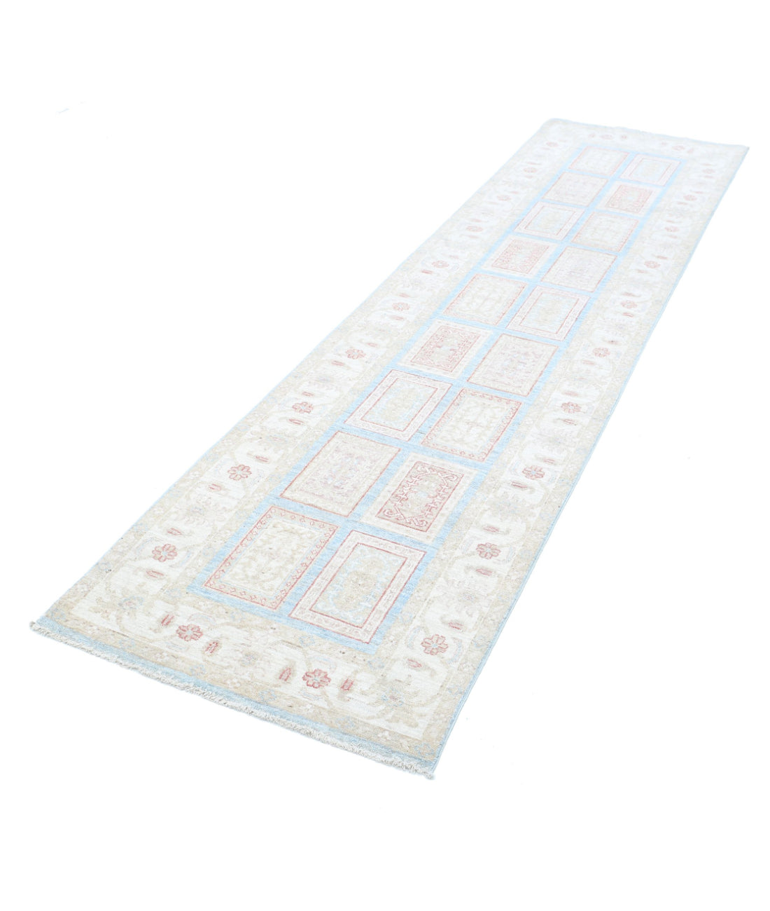 Hand Knotted Serenity Wool Rug - 2'7'' x 10'1'' 2'7'' x 10'1'' (78 X 303) / Blue / Ivory