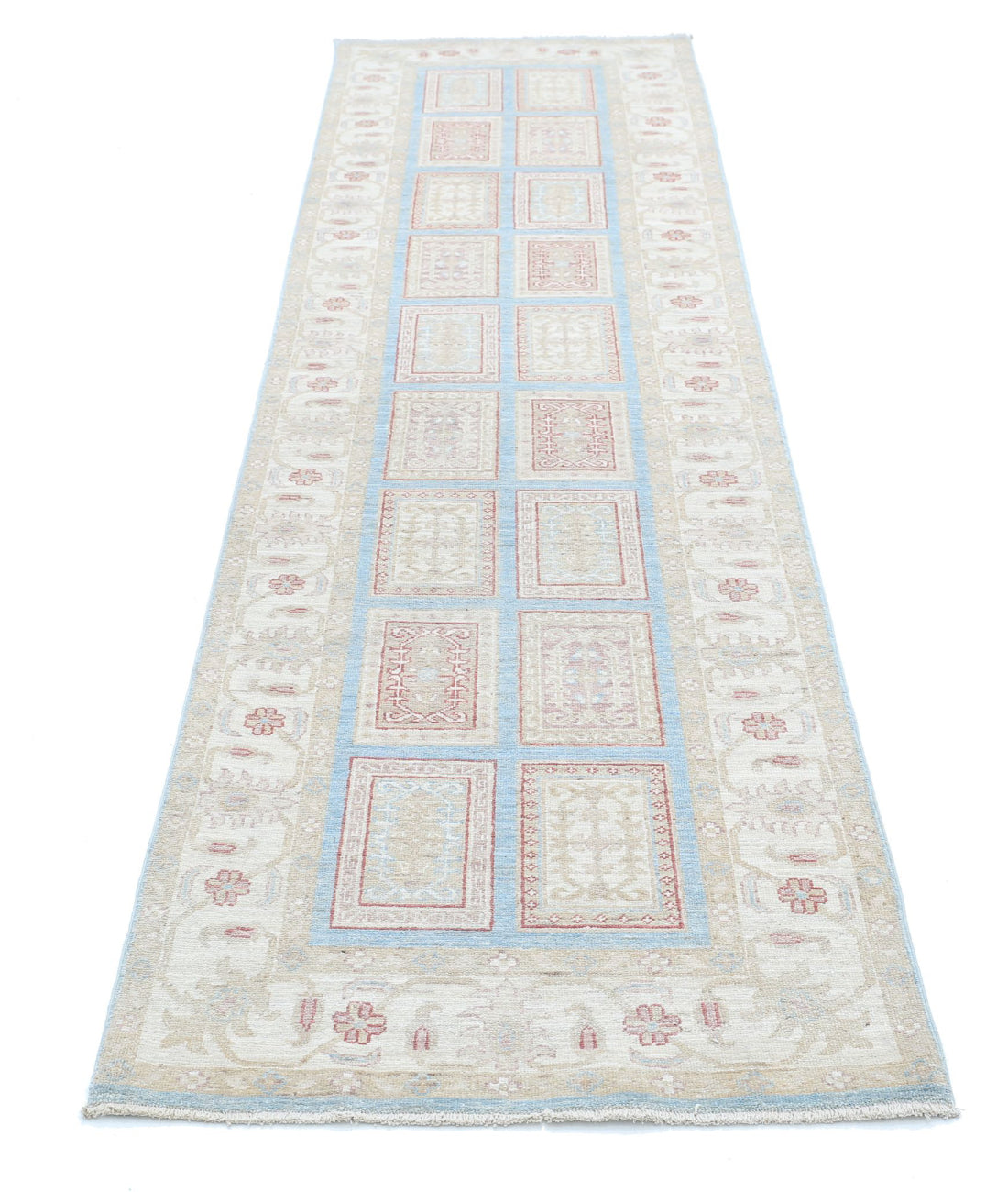 Hand Knotted Serenity Wool Rug - 2'7'' x 10'1'' 2'7'' x 10'1'' (78 X 303) / Blue / Ivory