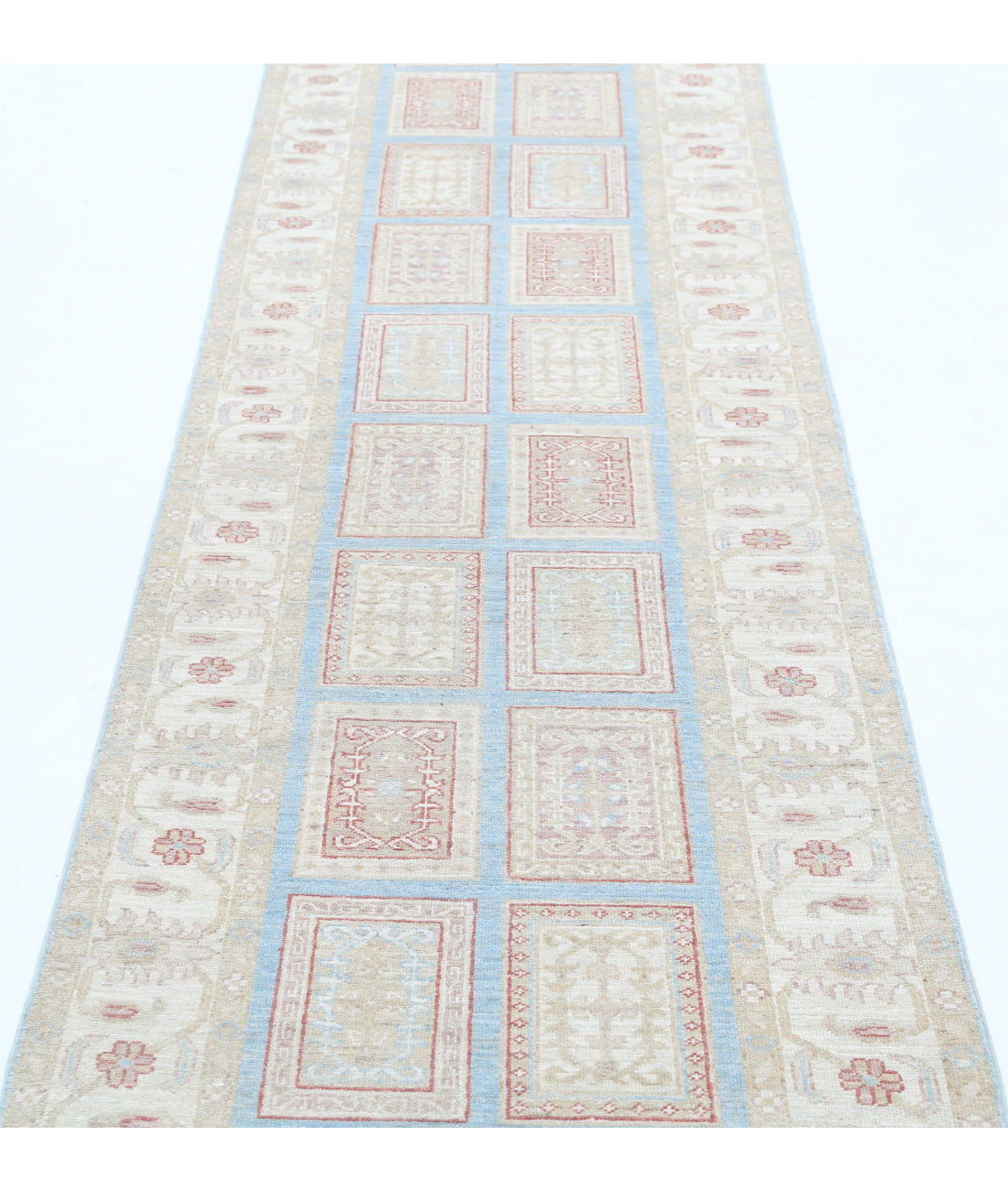 Hand Knotted Serenity Wool Rug - 2'7'' x 10'1'' 2'7'' x 10'1'' (78 X 303) / Blue / Ivory
