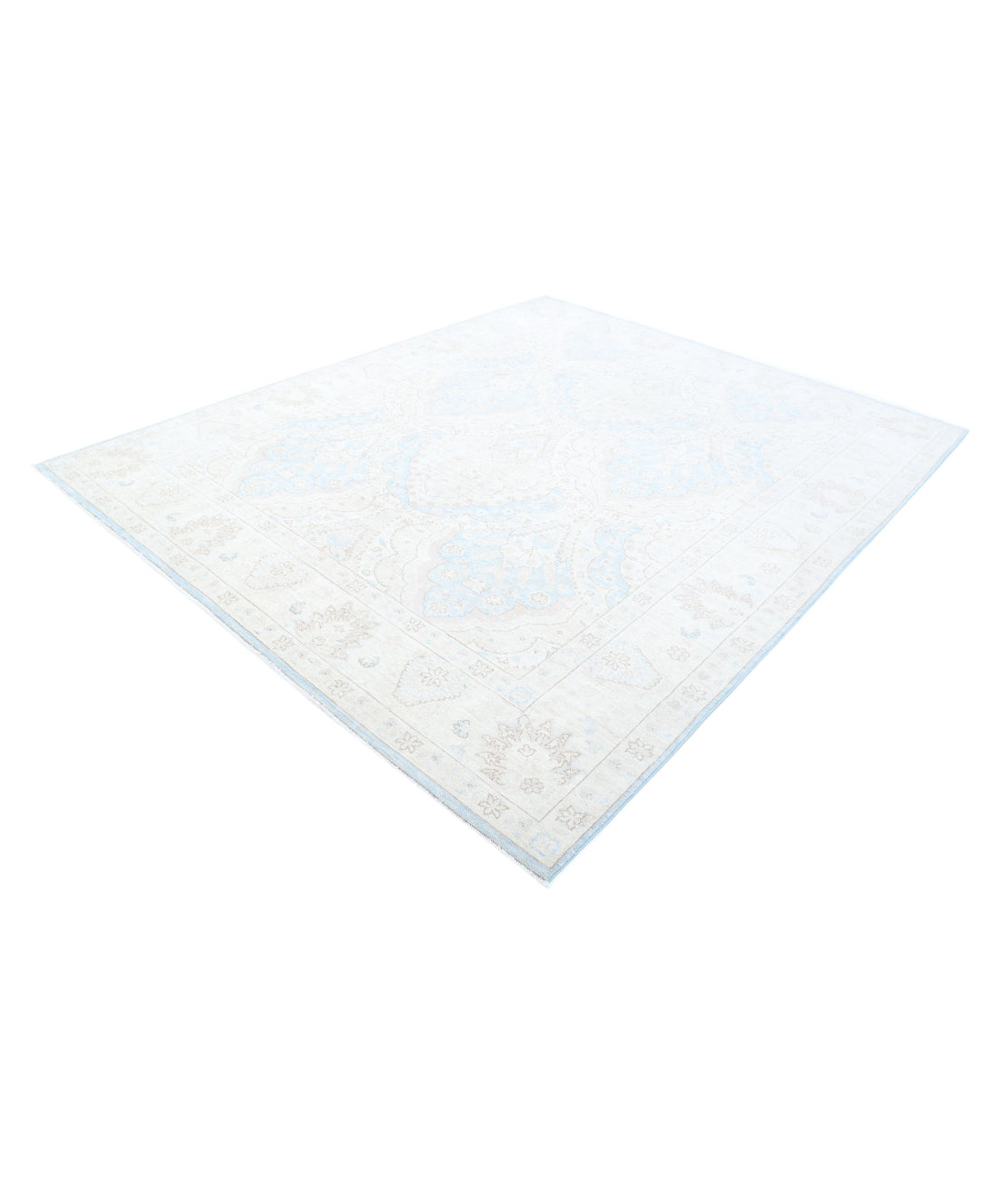 Hand Knotted Fine Serenity Wool Rug - 8'0'' x 9'9'' 8'0'' x 9'9'' (240 X 293) / Blue / Ivory