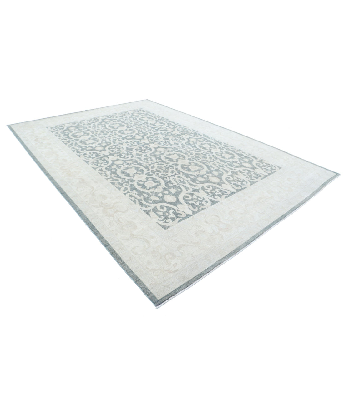Hand Knotted Fine Serenity Wool Rug - 8'9'' x 12'6'' 8'9'' x 12'6'' (263 X 375) / Grey / Ivory