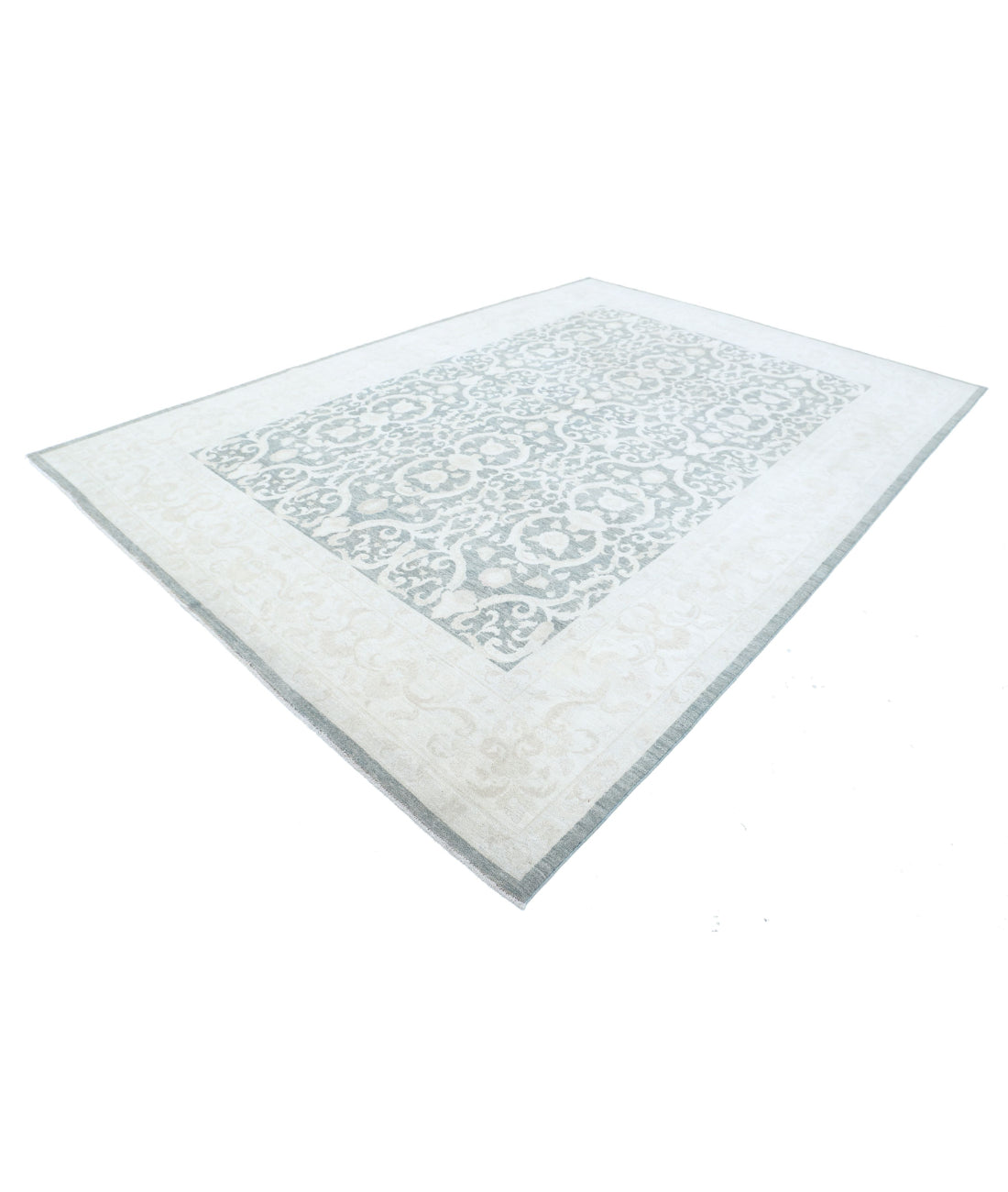 Hand Knotted Fine Serenity Wool Rug - 8'9'' x 12'6'' 8'9'' x 12'6'' (263 X 375) / Grey / Ivory