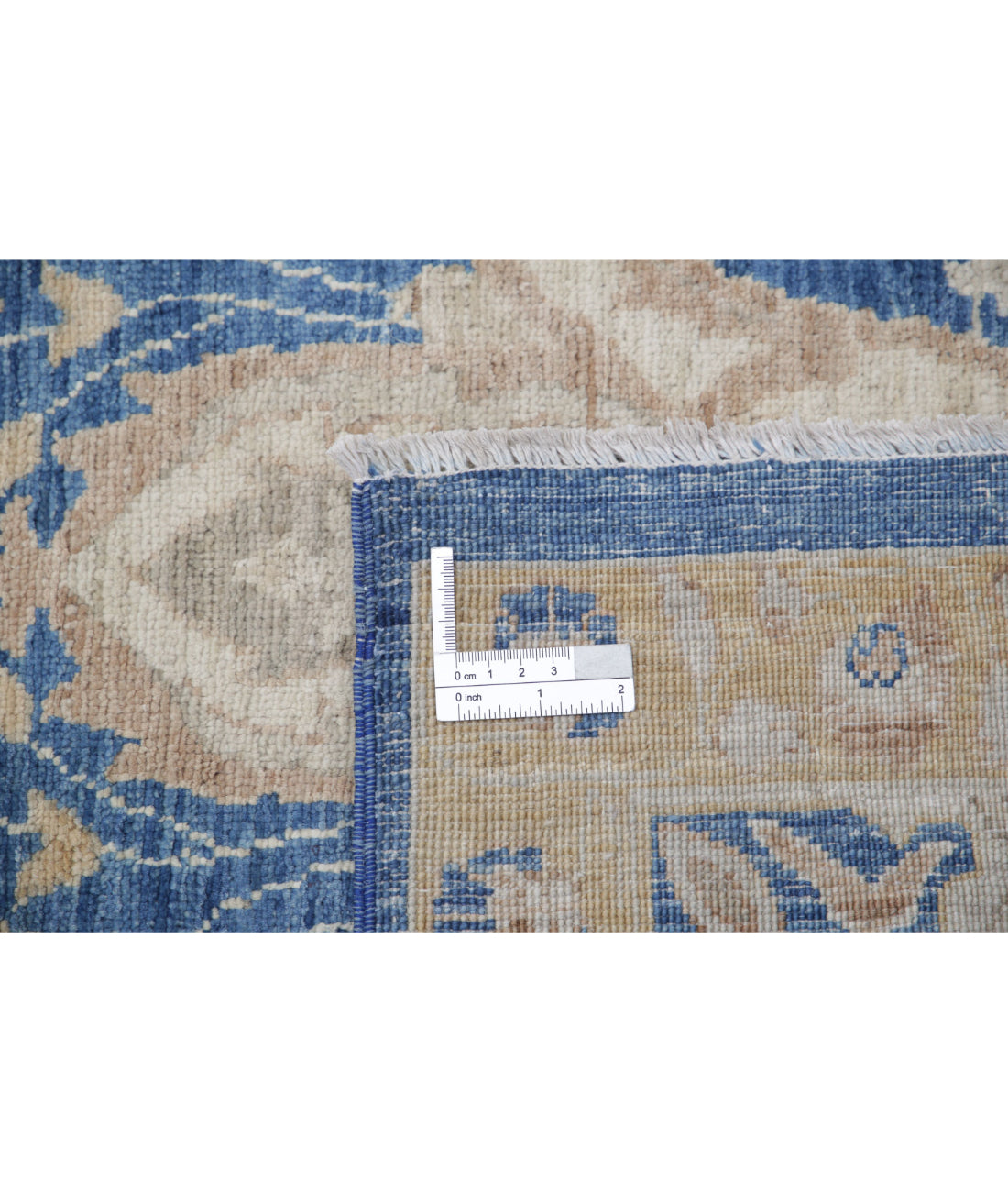 Hand Knotted Fine Ziegler Wool Rug - 8'6'' x 11'7'' 8'6'' x 11'7'' (255 X 348) / Blue / Ivory