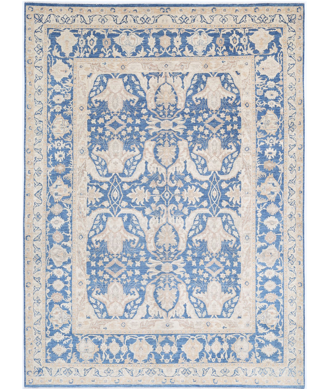 Hand Knotted Fine Ziegler Wool Rug - 8'6'' x 11'7''