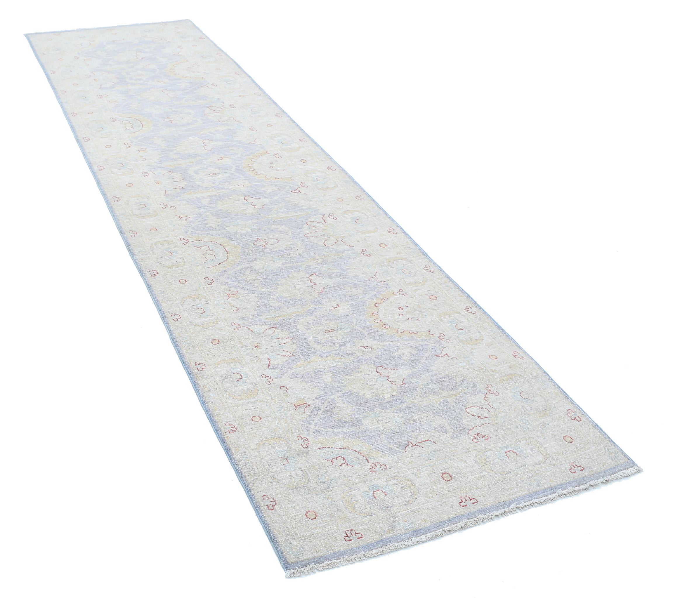 Alfombra de lana fina Serenity anudada a mano - 2'9'' x 10'9''