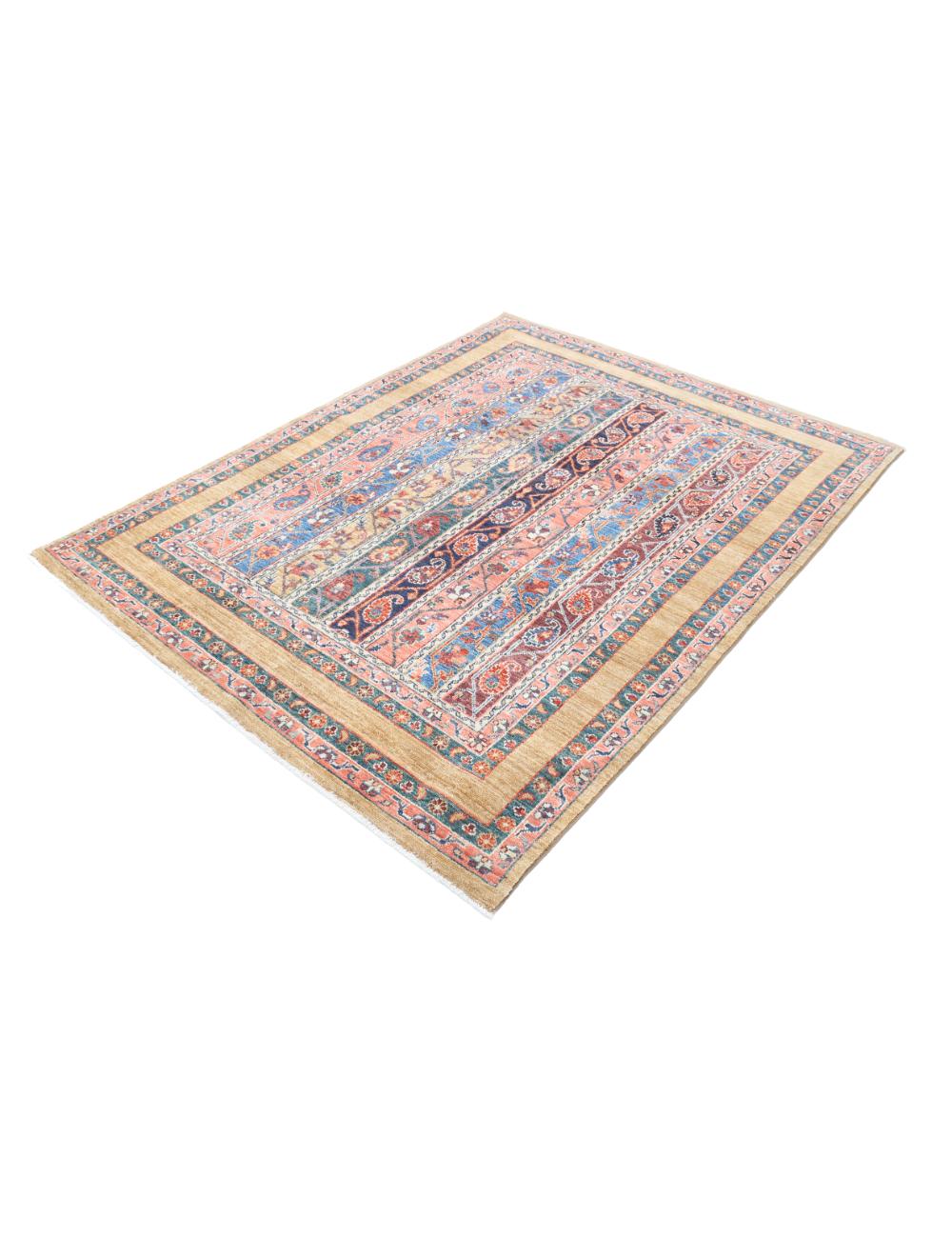Hand Knotted Shaal Wool Rug - 4'11'' x 6'6'' Arteverk Arteverk Rugs