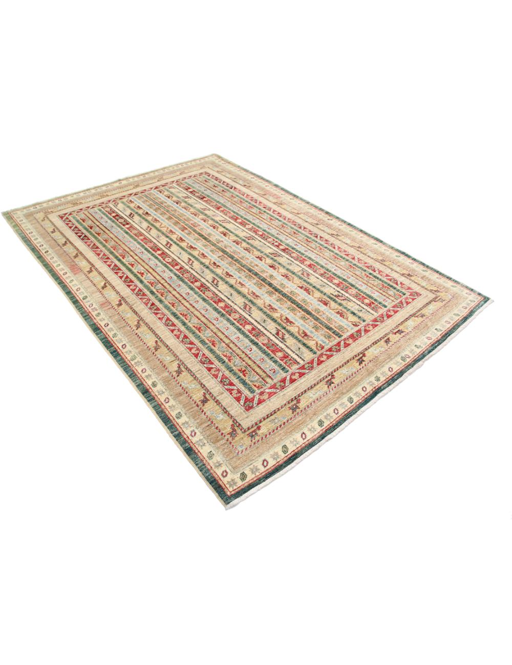 Hand Knotted Shaal Wool Rug - 5'8'' x 7'11''