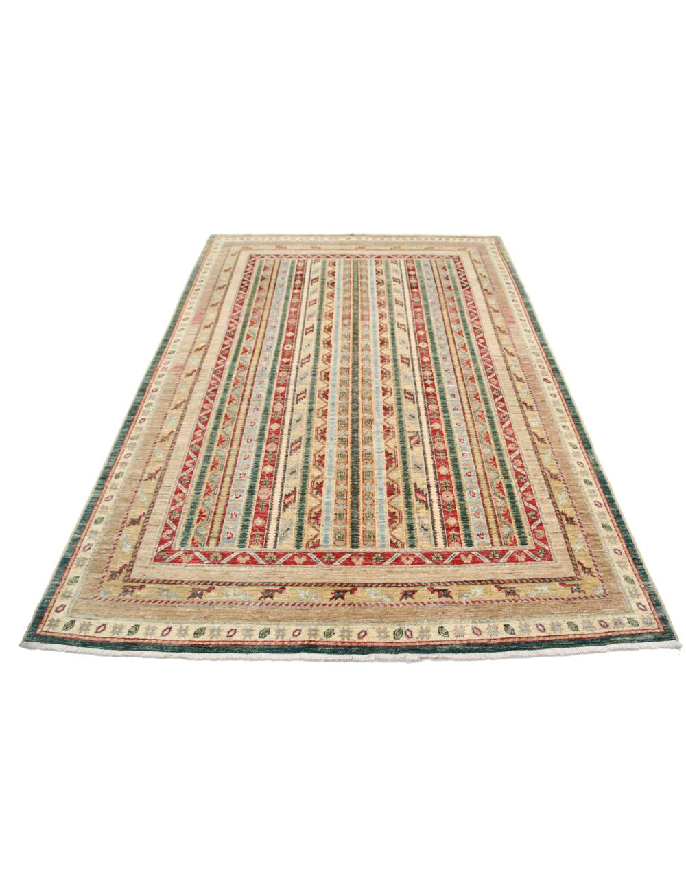 Hand Knotted Shaal Wool Rug - 5'8'' x 7'11'' Arteverk Arteverk Rugs
