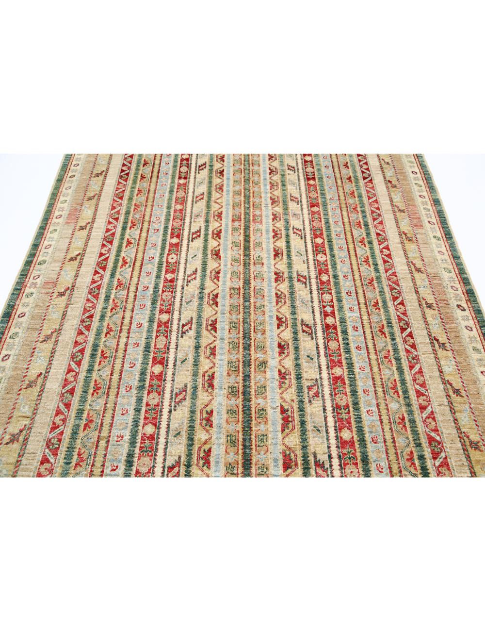 Hand Knotted Shaal Wool Rug - 5'8'' x 7'11'' Arteverk Arteverk Rugs