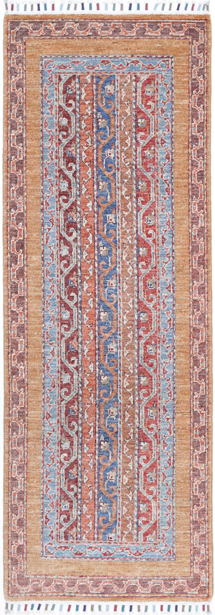 Hand Knotted Shaal Wool Rug - 1'11'' x 5'10''