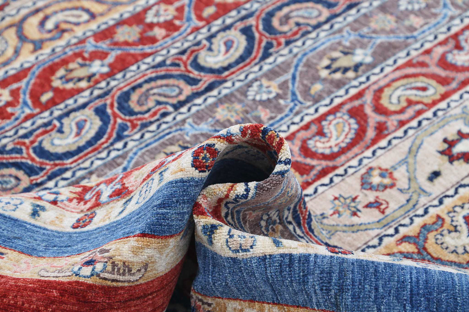 Hand Knotted Shaal Wool Rug - 8'11'' x 11'7''