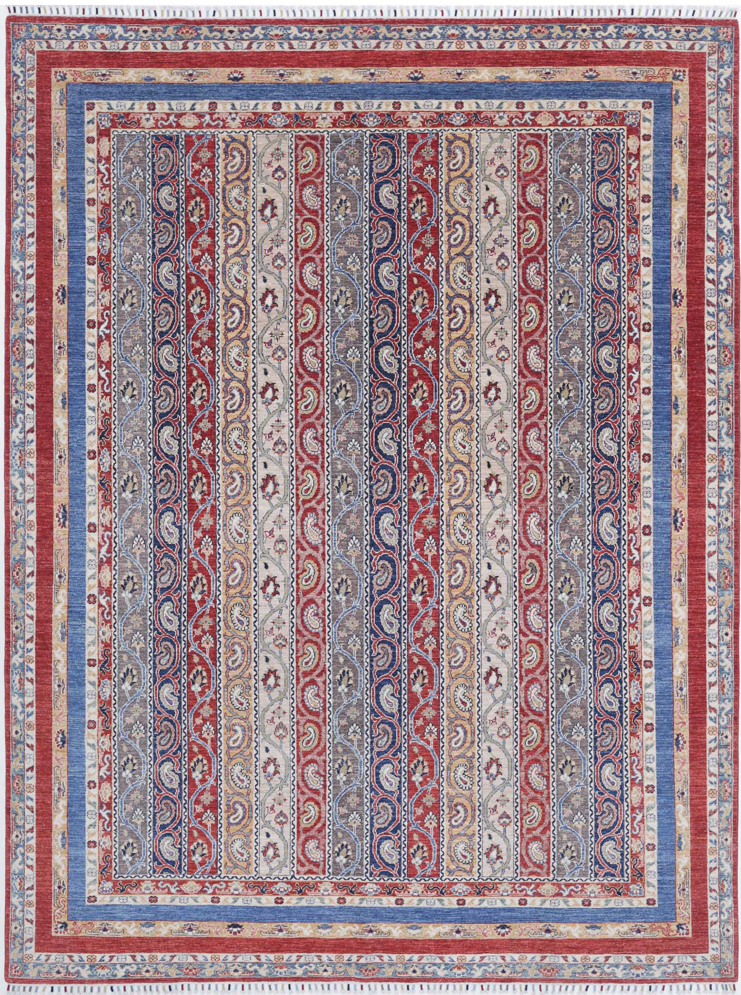 Hand Knotted Shaal Wool Rug - 8'11'' x 11'7''