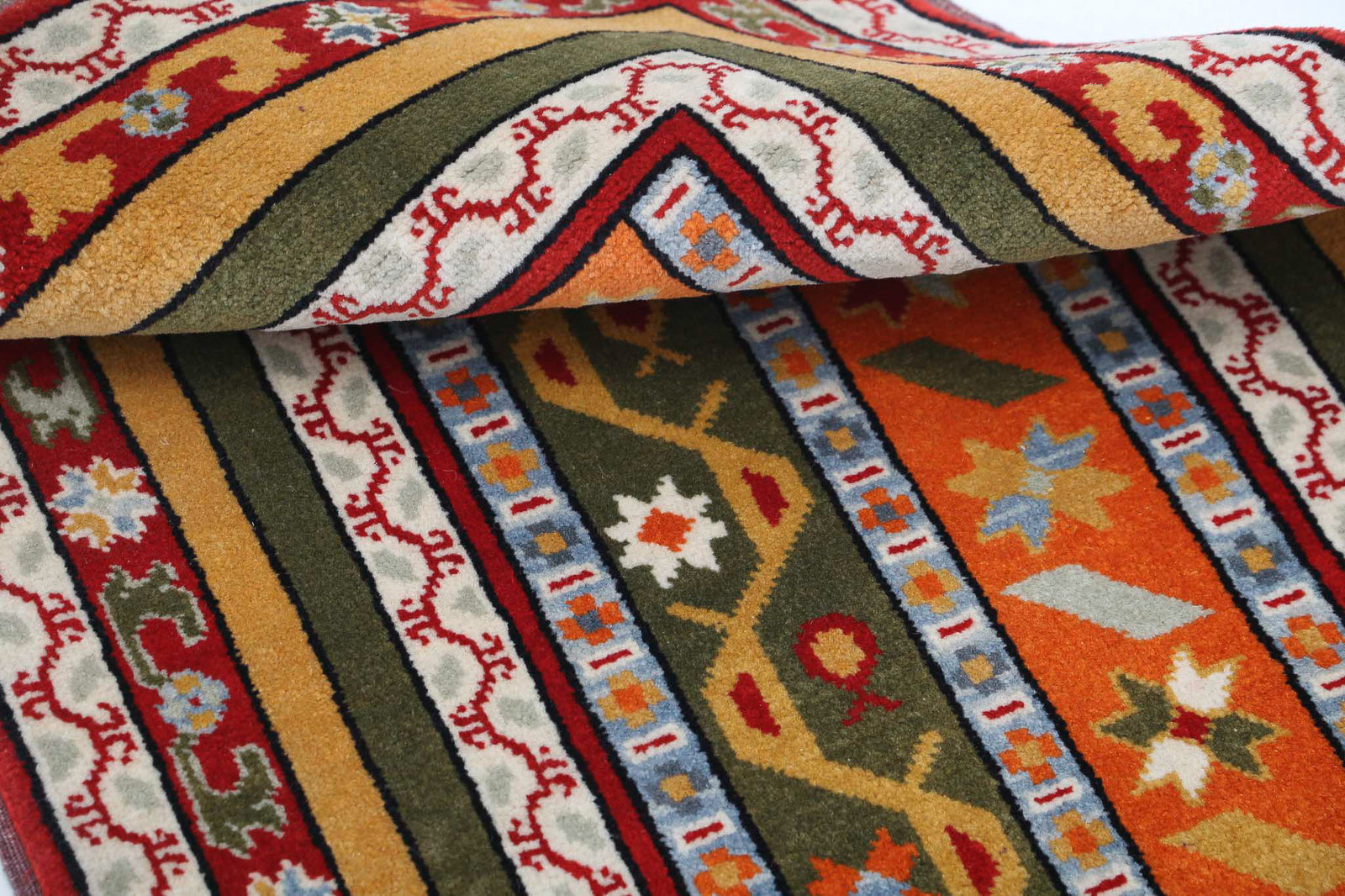 Hand Knotted Shaal Wool Rug - 1'11'' x 3'4''