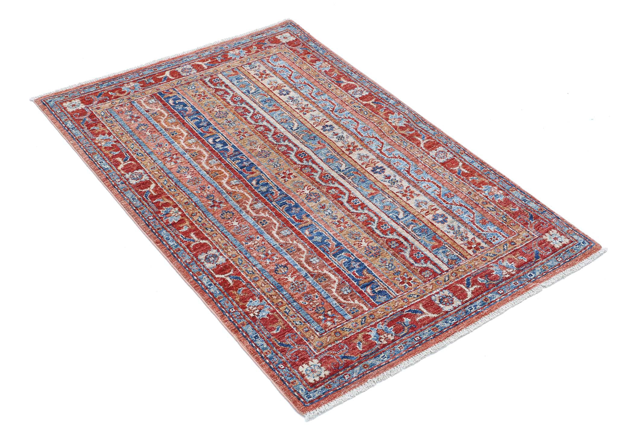 Alfombra de lana Shaal anudada a mano - 2'8'' x 3'11''