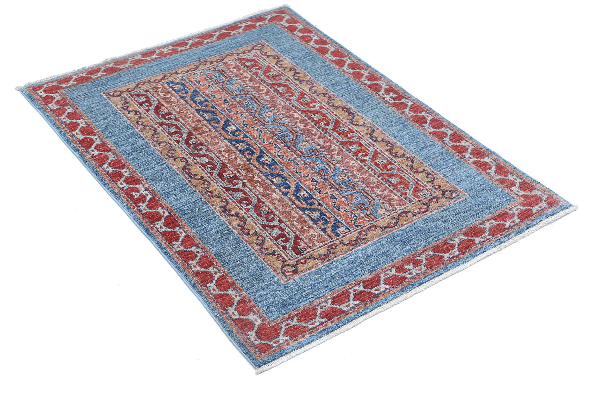 Alfombra de lana Shaal anudada a mano - 2'9'' x 3'9''