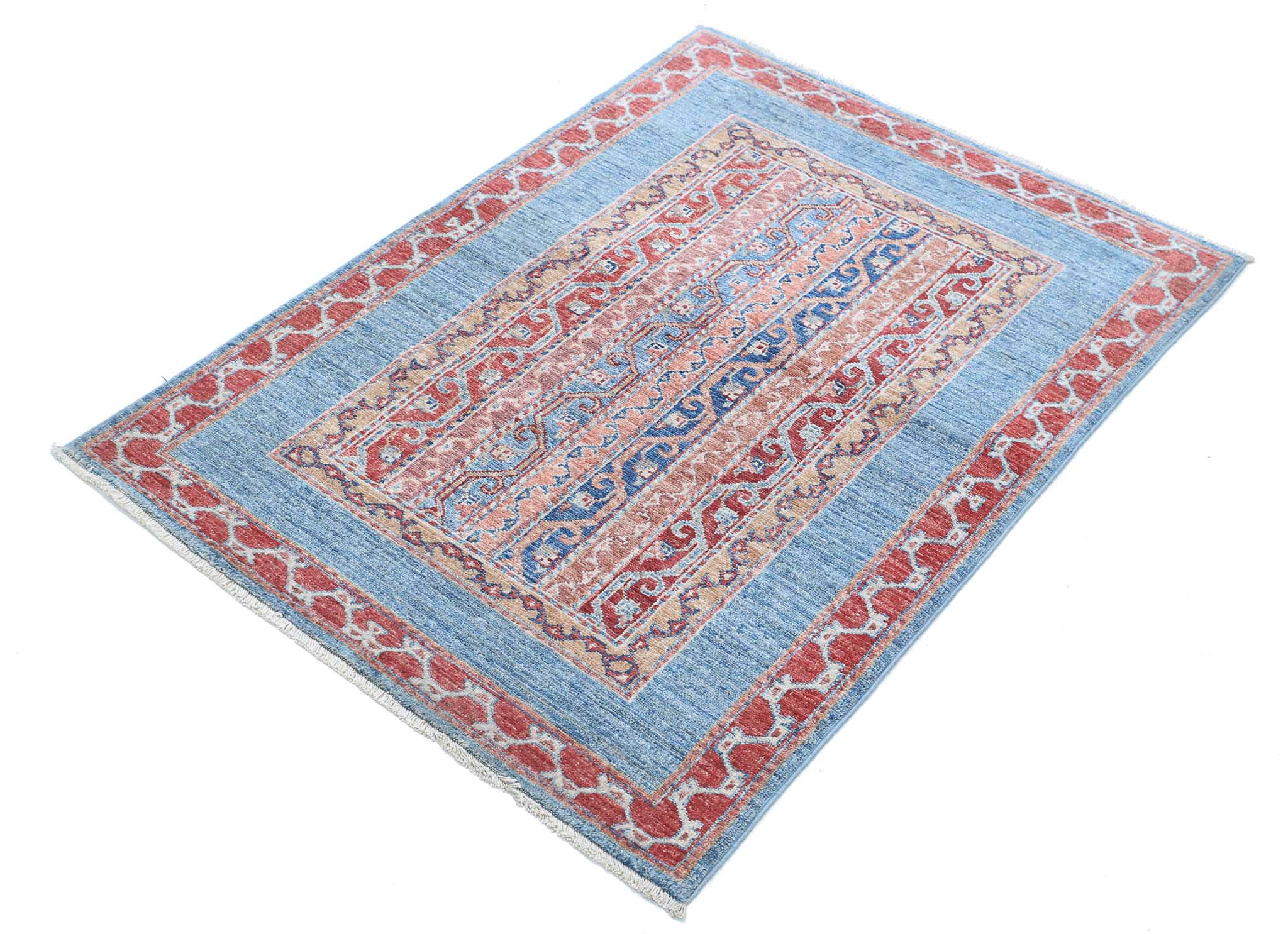 Alfombra de lana Shaal anudada a mano - 2'9'' x 3'9''