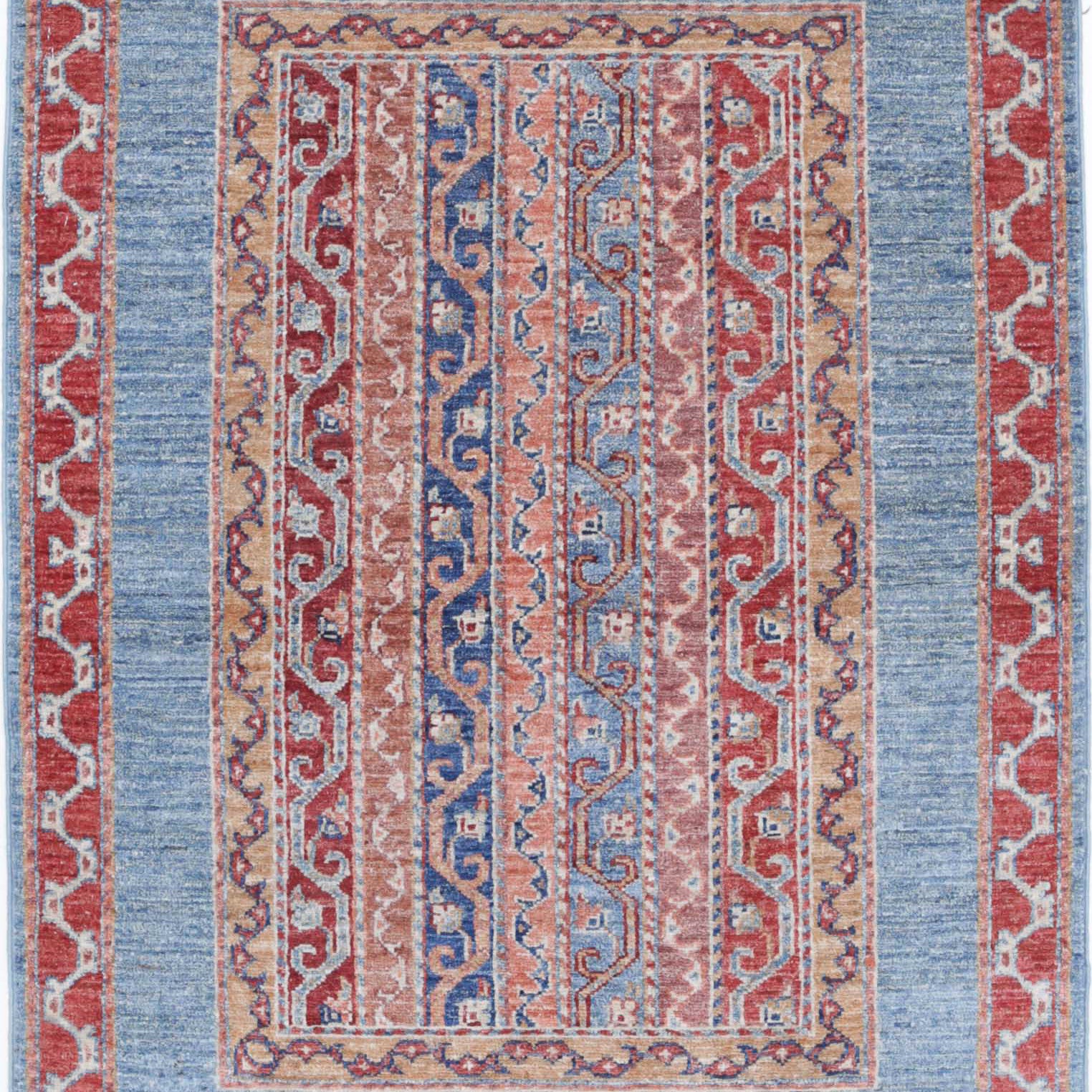 Alfombra de lana Shaal anudada a mano - 2'9'' x 3'9''
