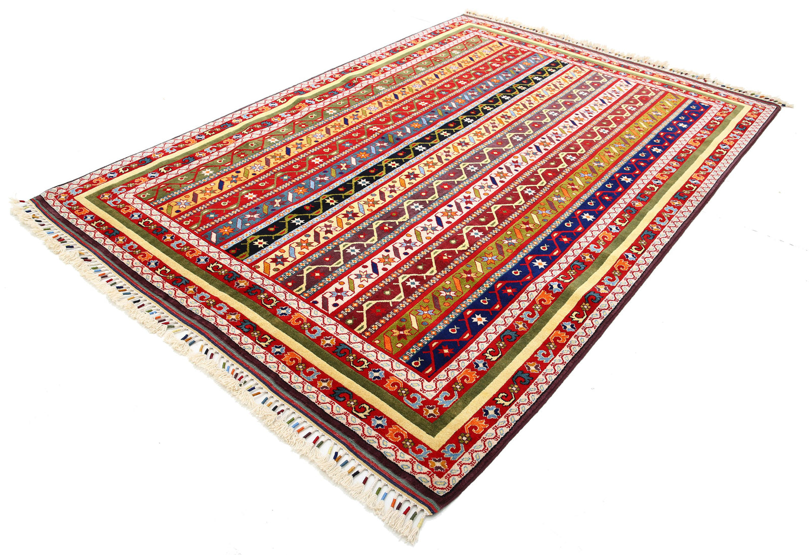 Hand Knotted Shaal Wool Rug - 6'5'' x 9'7''