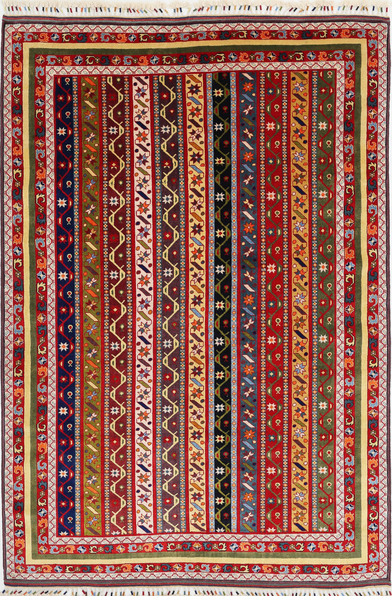 Hand Knotted Shaal Wool Rug - 6'5'' x 9'7''
