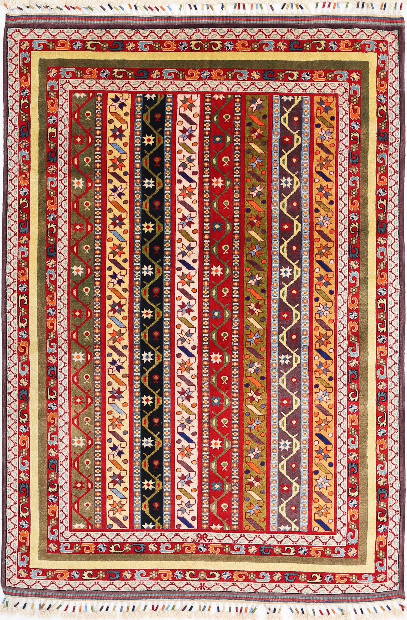 Hand Knotted Shaal Wool Rug - 5'1'' x 7'5''
