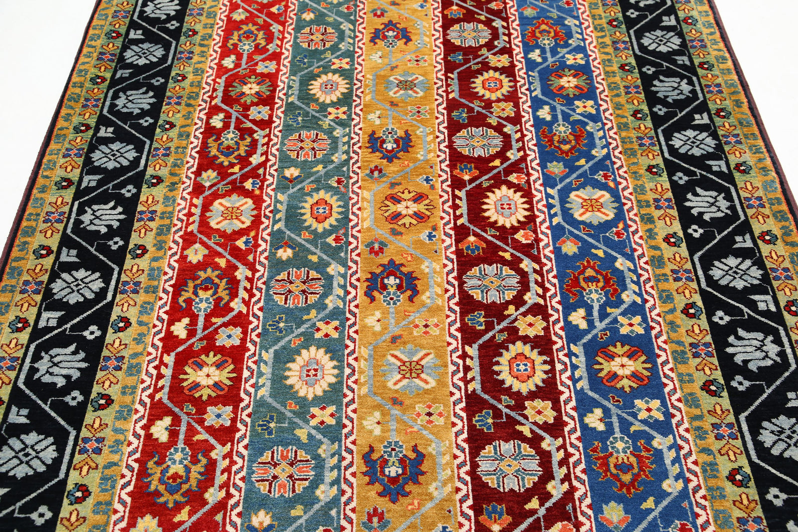 Hand Knotted Shaal Wool Rug - 5'1'' x 6'11''