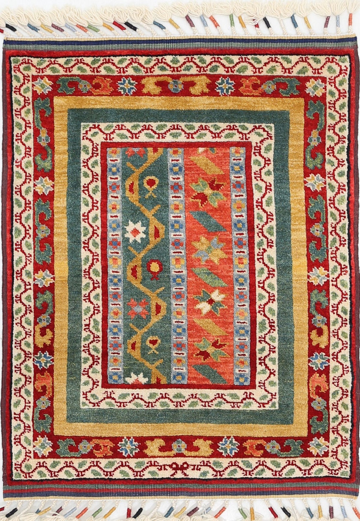 Hand Knotted Shaal Wool Rug - 2&#39;1&#39;&#39; x 2&#39;8&#39;&#39;