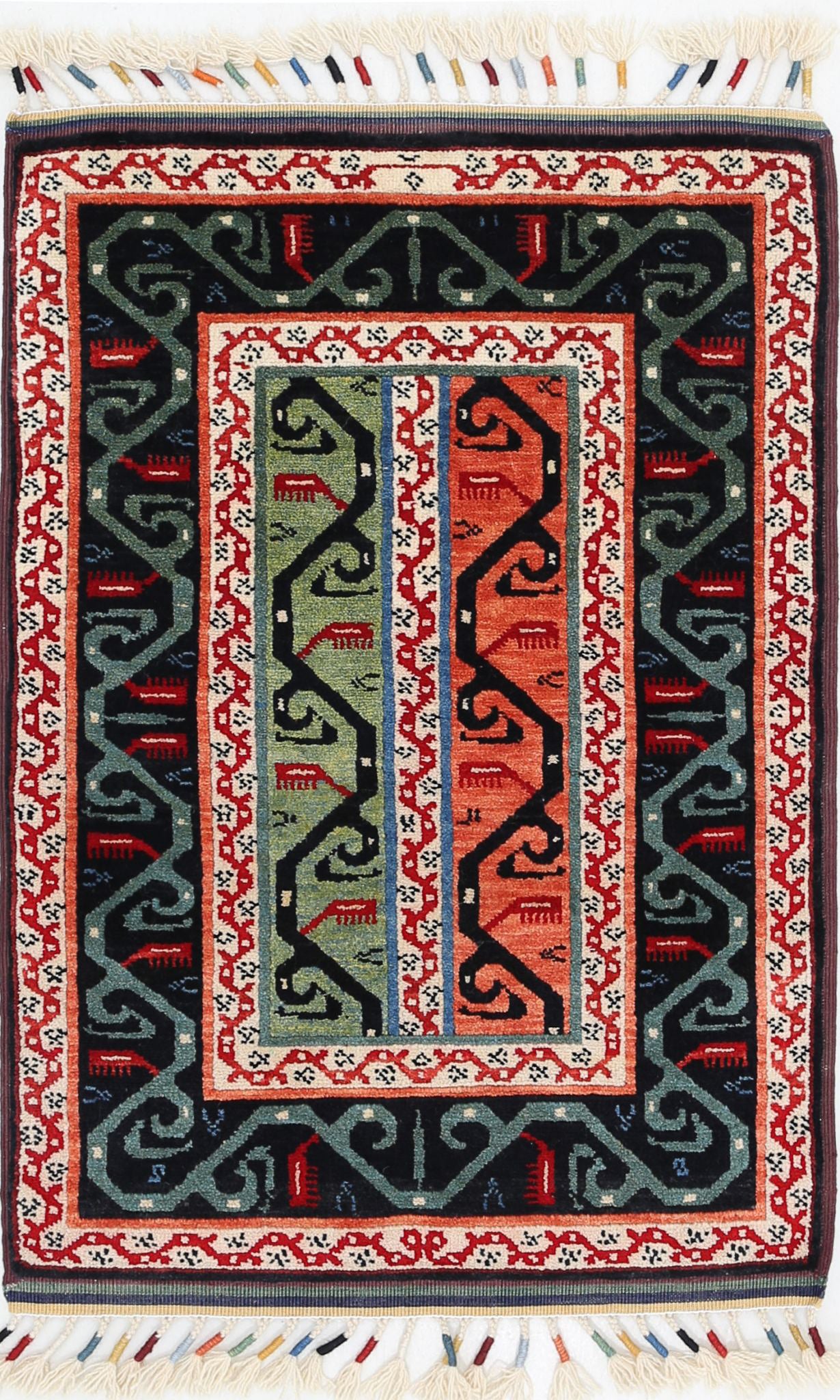Hand Knotted Shaal Wool Rug - 2'0'' x 3'1''