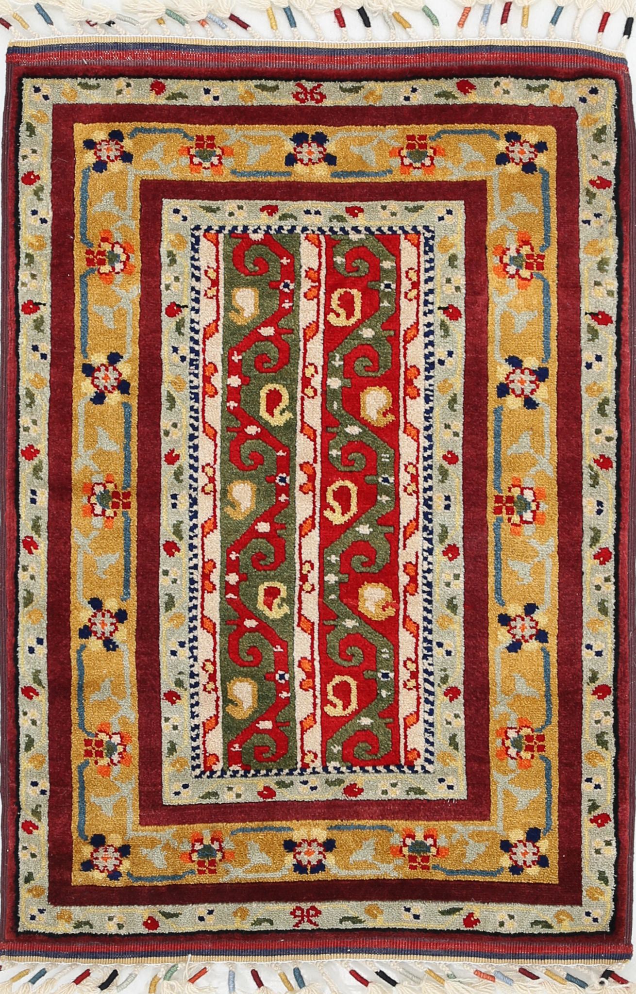 Hand Knotted Shaal Wool Rug - 2'1'' x 3'2''