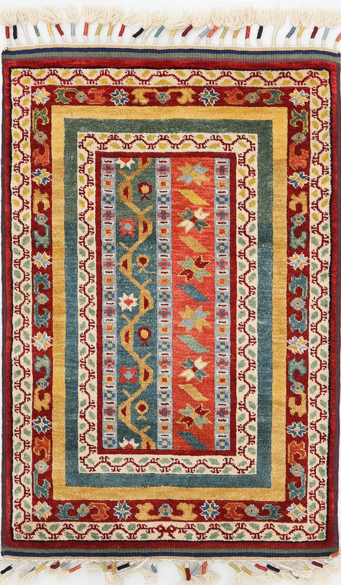 Hand Knotted Shaal Wool Rug - 2'0'' x 3'2''