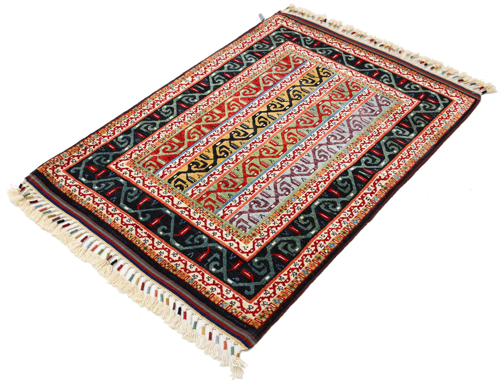 Hand Knotted Shaal Wool Rug - 3'2'' x 4'5''