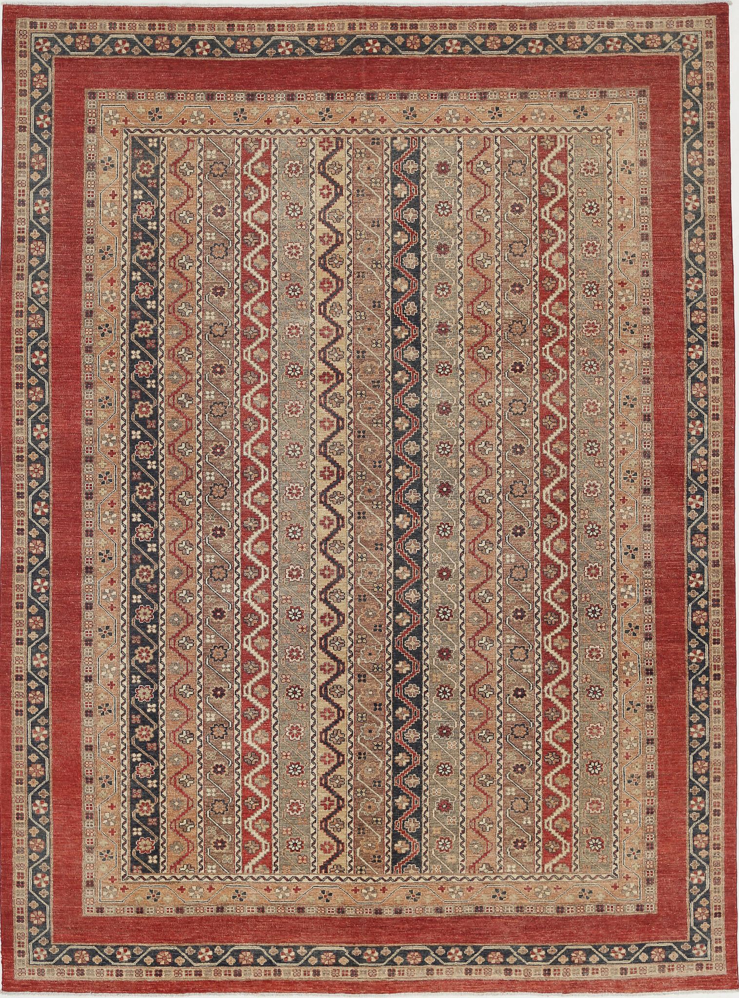 Hand Knotted Shaal Wool Rug - 8'11'' x 11'10''