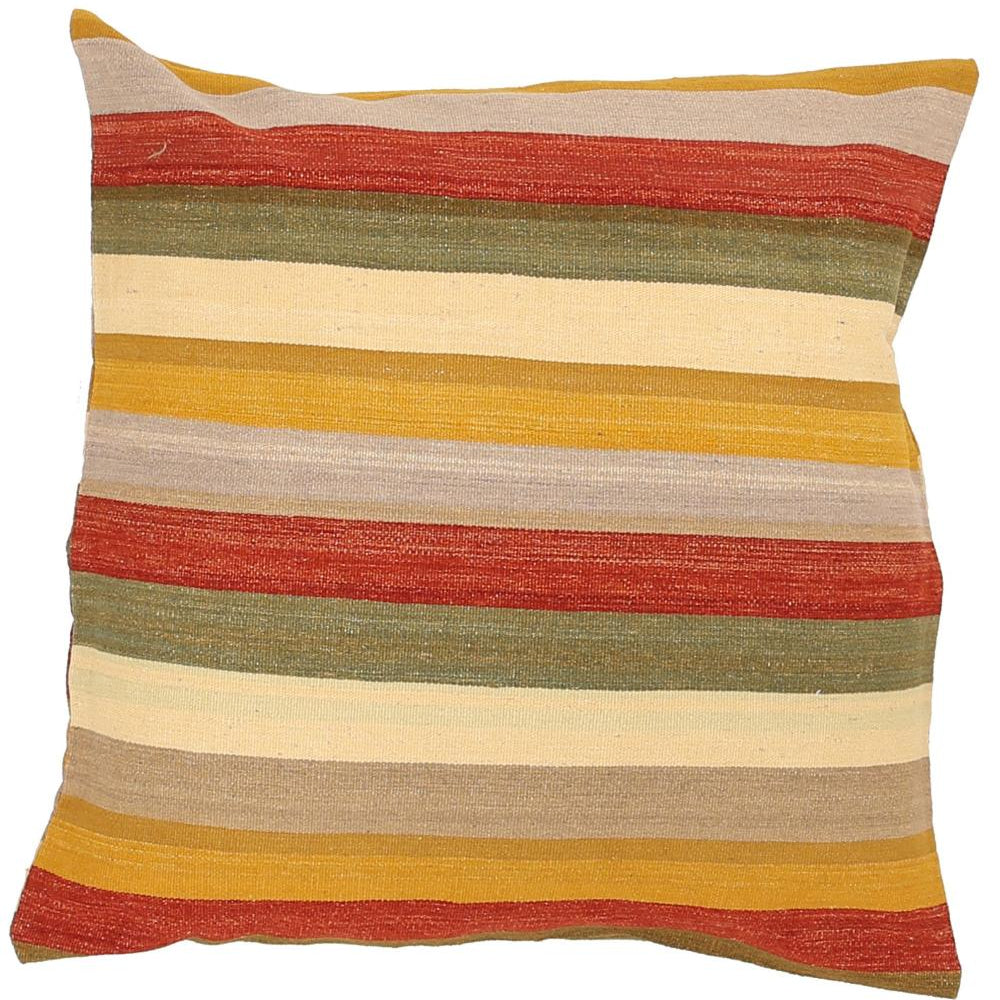 Hand Woven Modern Stripe Wool Pillow - 3'0'' x 3'0''