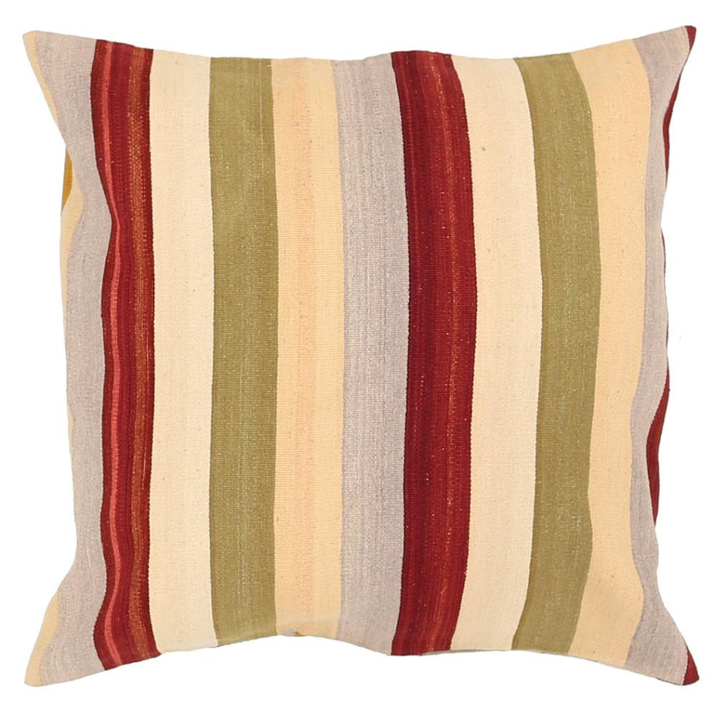Hand Woven Modern Stripe Wool Pillow - 3'0'' x 3'0''