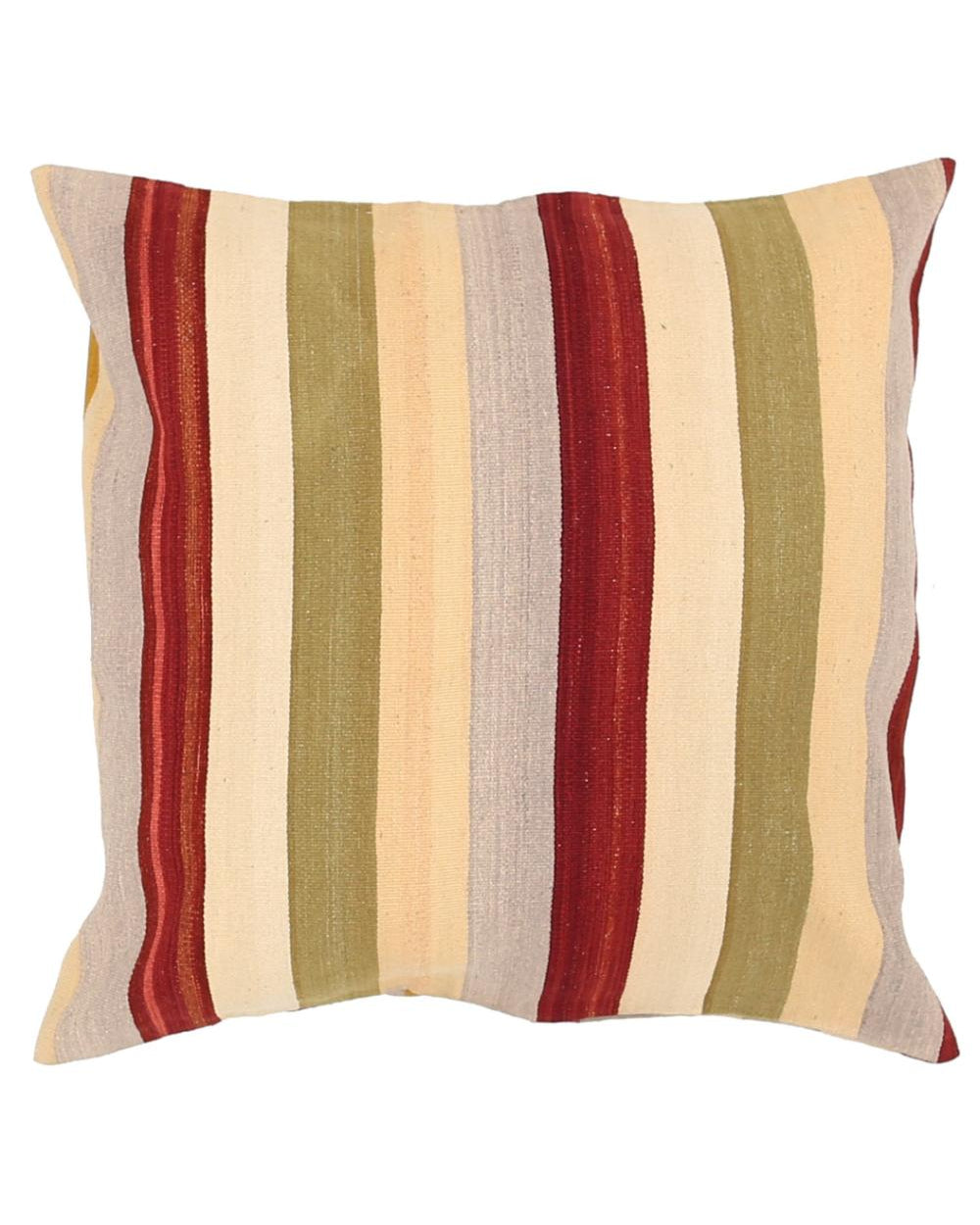 Hand Woven Modern Stripe Wool Pillow - 3'0'' x 3'0''