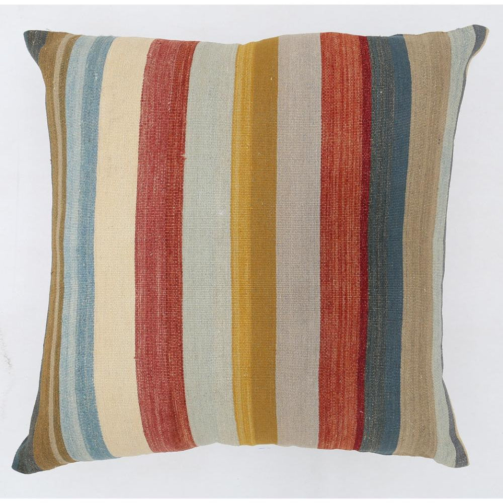 Hand Woven Modern Stripe Wool Pillow - 3'0'' x 3'0''